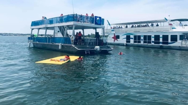 a small boat in a large body of water