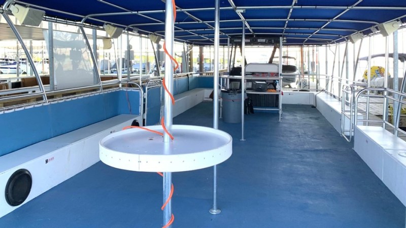 a blue chair in a room