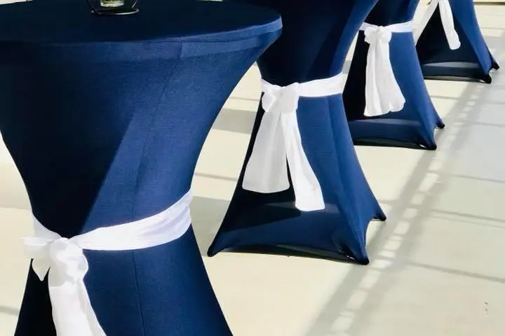 a statue of a blue vase on a table