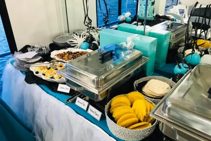 a tray of food on a table