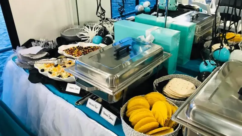 a tray of food on a table