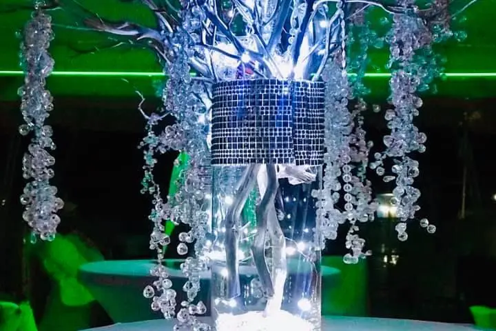 a vase of flowers on a table