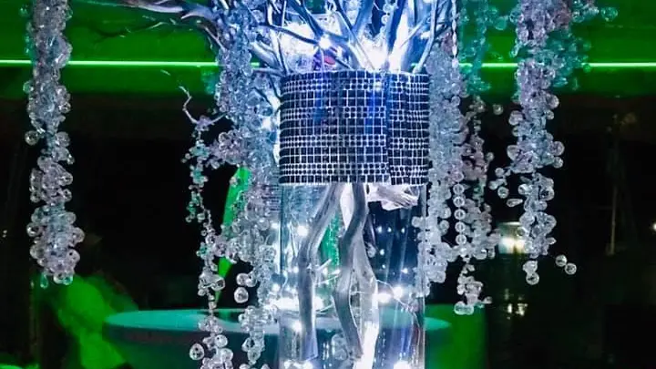 a vase of flowers on a table