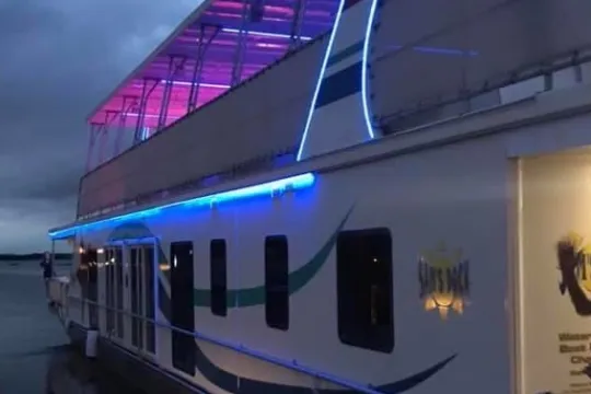 a group of people sitting at a train station
