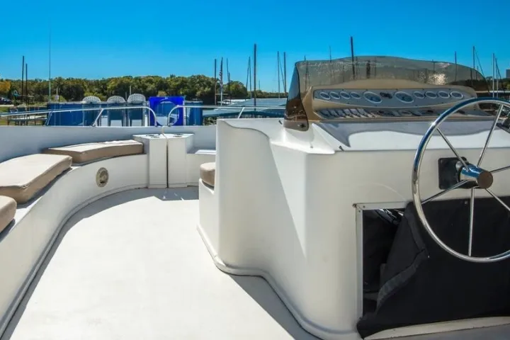 a boat parked on the side of the road