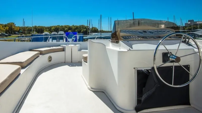 a boat parked on the side of the road