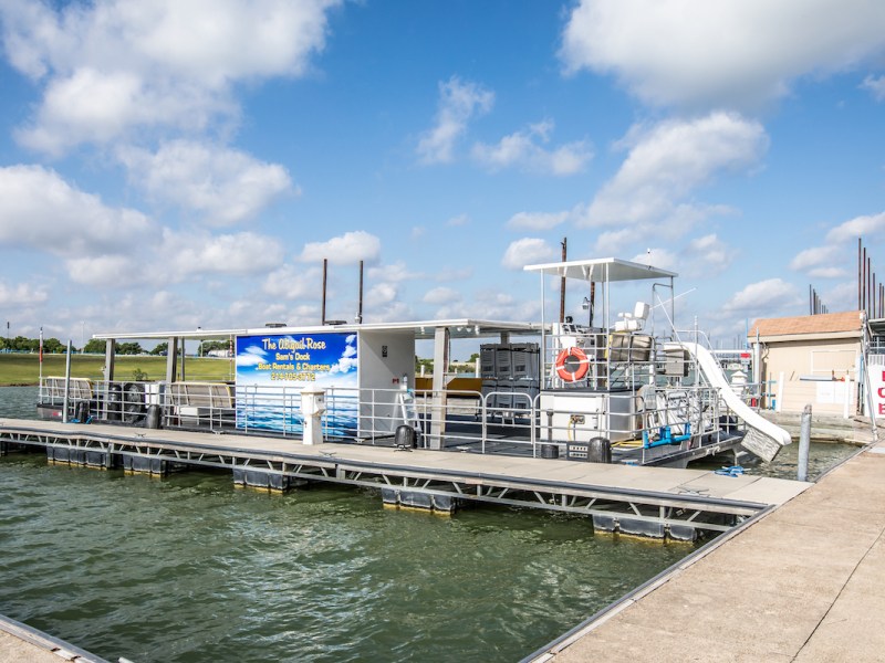 a train parked at a dock
