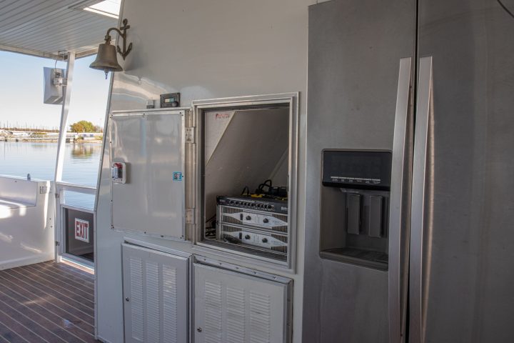 a refrigerator in a room