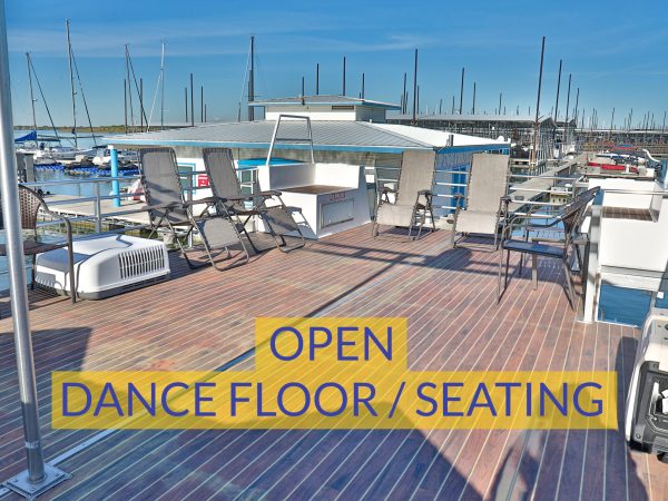 a chair sitting in a harbor