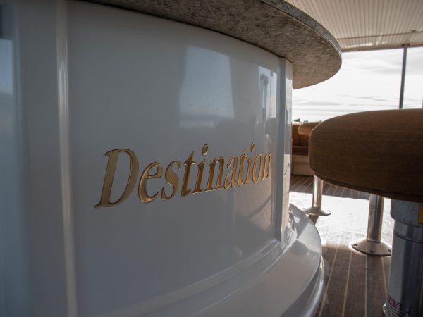 a close up of a sign