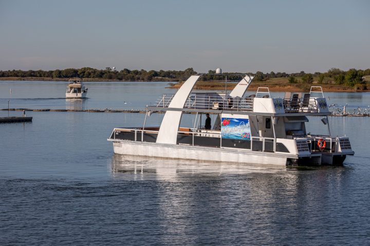 a large boat in a body of water