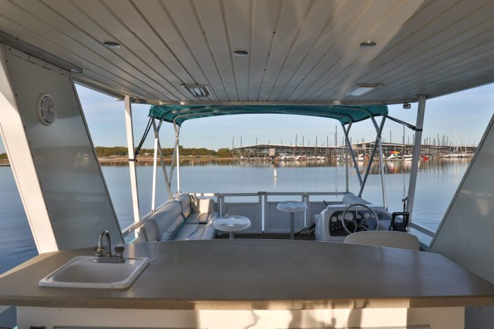 a boat sitting on top of a table