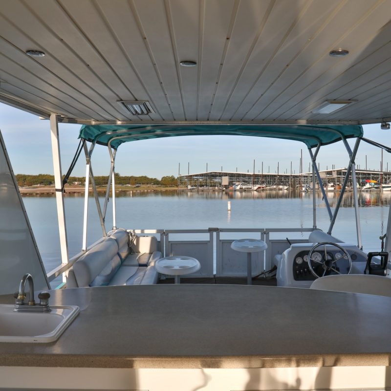 a boat sitting on top of a table