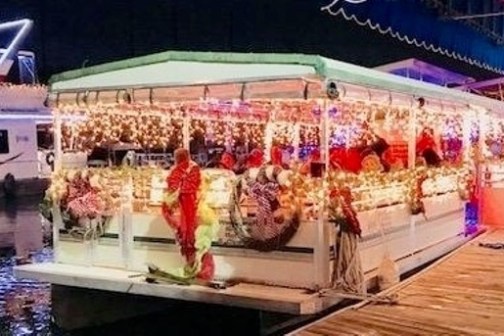 a group of people standing in front of a building